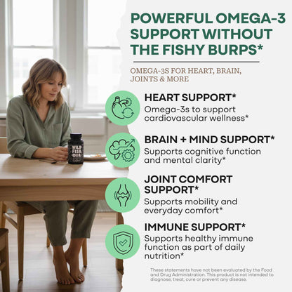 Wild Foods Oils Fish Oil Capsules, 60 servings – Omega-3 for Heart Health &amp; Cognitive Function
