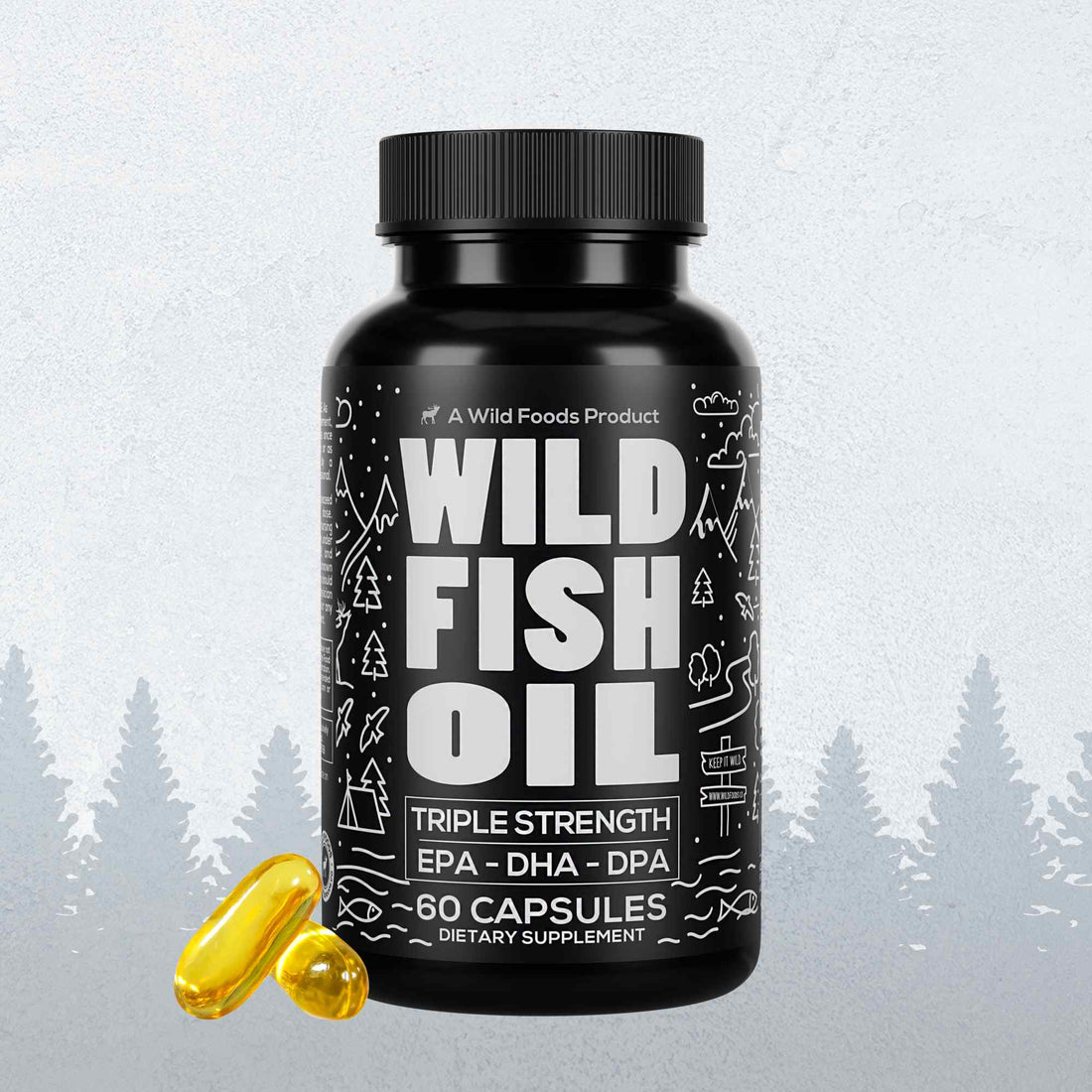 Fish Oil Capsules, 60 servings – Omega-3 for Heart Health &amp; Cognitive Function