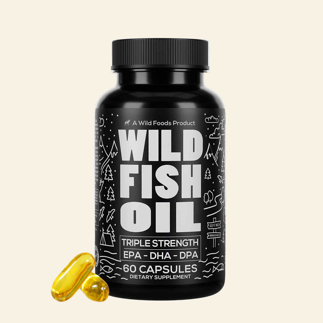 Fish Oil Capsules, 60 servings – Omega-3 for Heart Health &amp; Cognitive Function