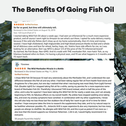 Fish Oil Capsules, 60 servings – Omega-3 for Heart Health &amp; Cognitive Function