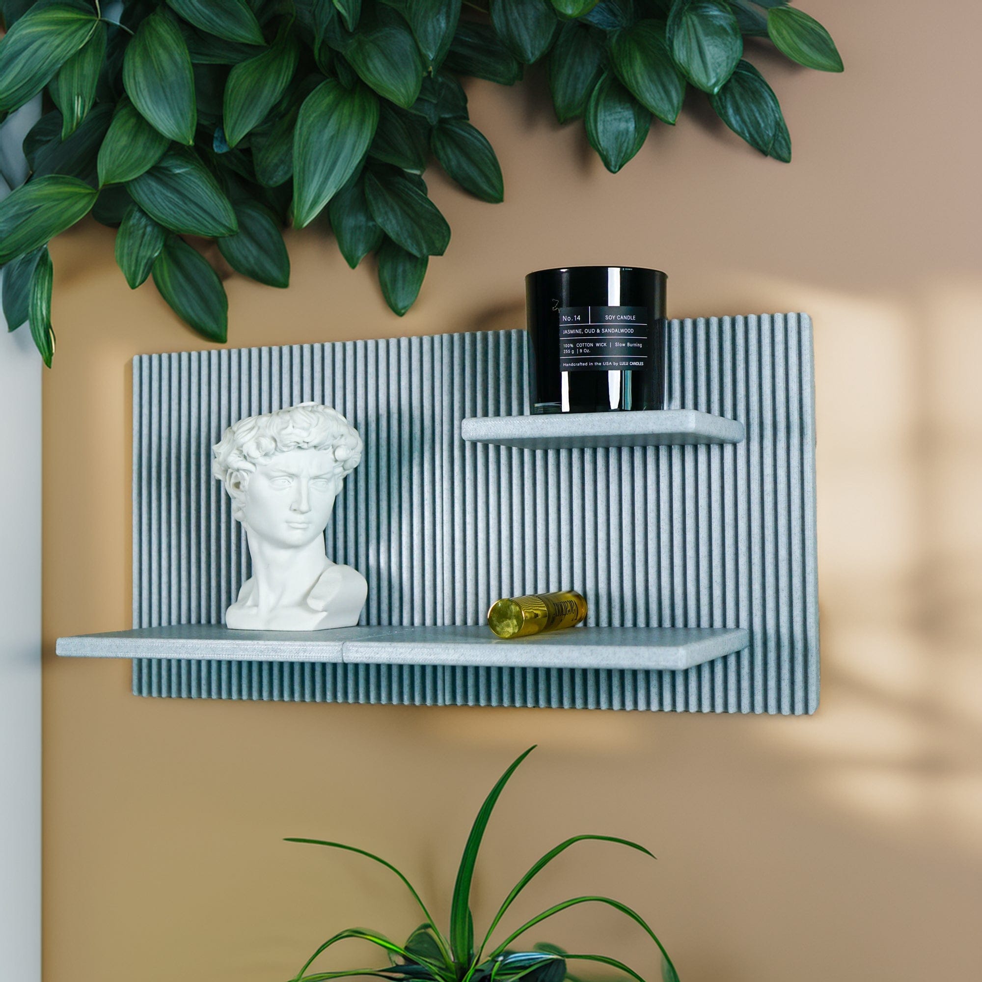 Rosebud HomeGoods Floating Shelf Modern Floating Wall Shelf, Unique Retro Home Decor, 3D Printed Perfume Display/Reed Diffuser Shelf, Wall Shelf Catchall, Hosting Decor Gift, EDGE