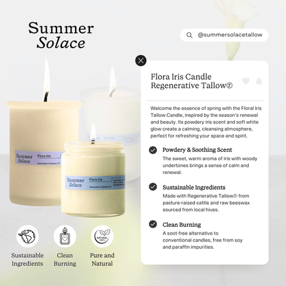 Flora Iris – Travel Candle | Orris Root &amp; Palo Santo - My American Goods