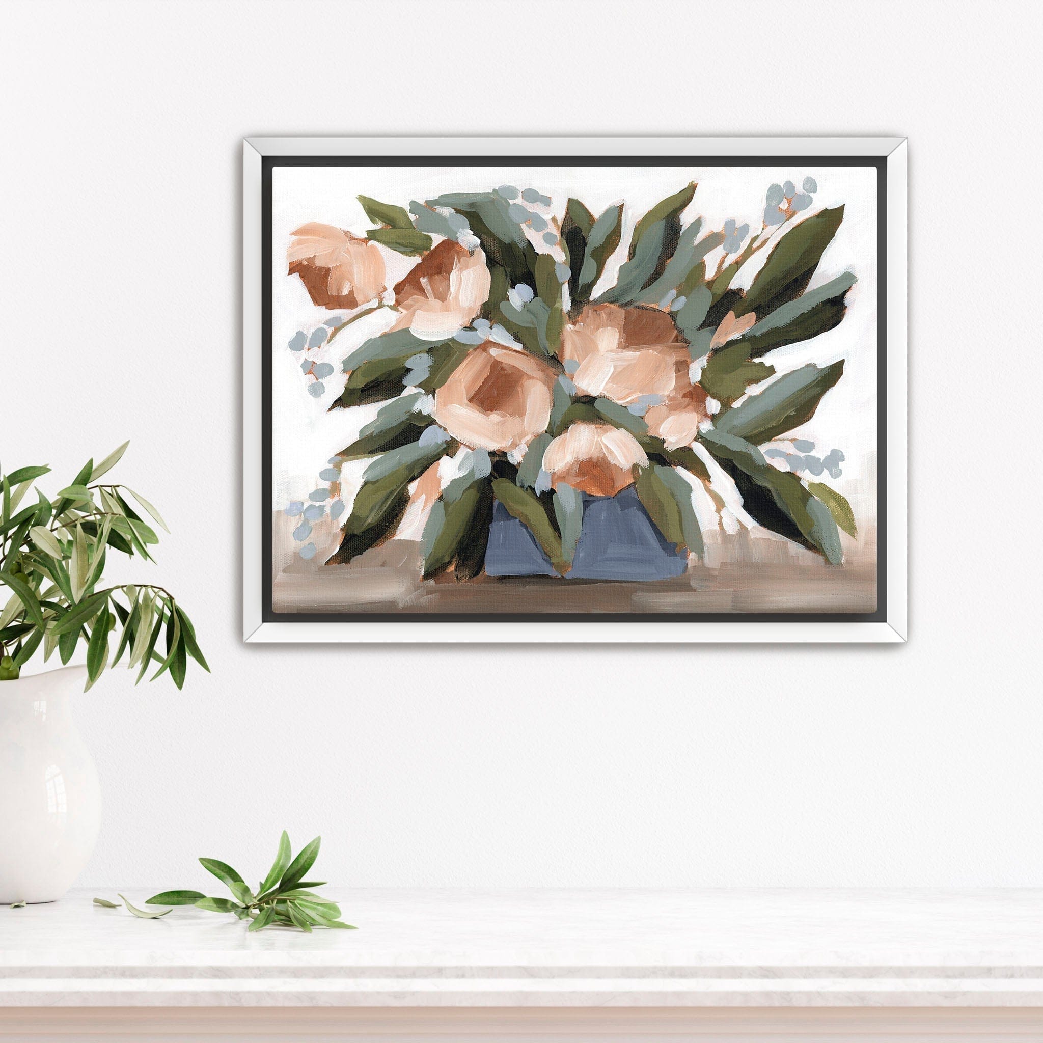 Katie Garrison Art Print Stretched Canvas / 8x10 in / White Frame "Flowers for the Table II" Art Print