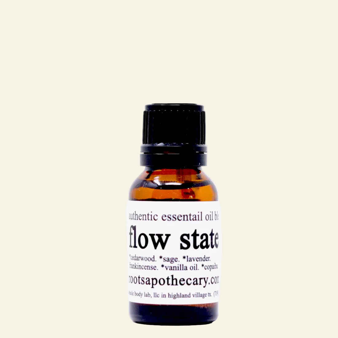 Essential oil bottle labeled &