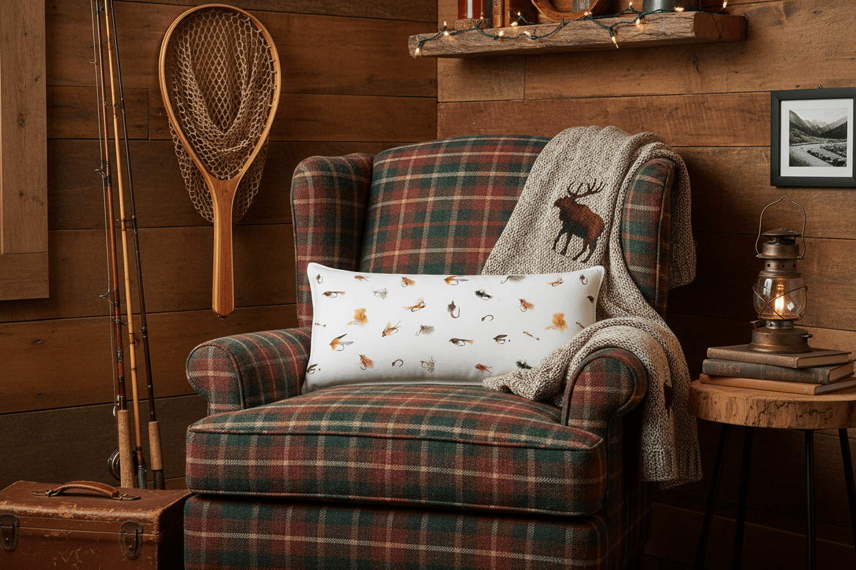 Fly Fishing Haven Throw Pillow