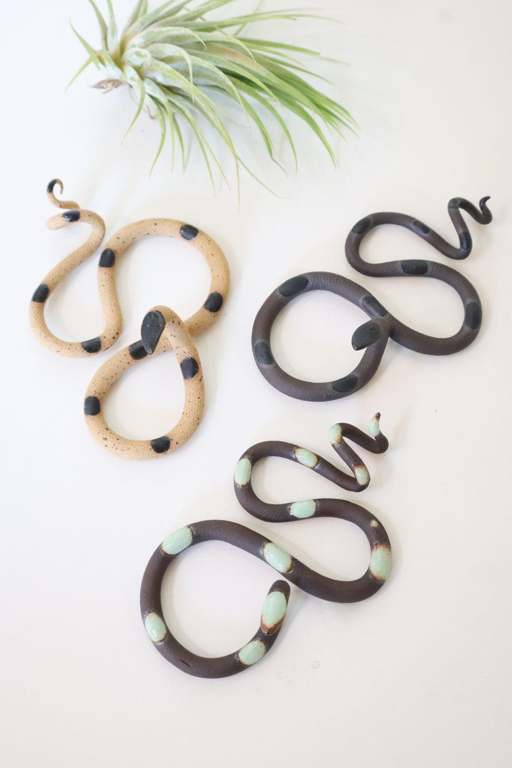 3 Small Ceramic Snakes - My American Goods