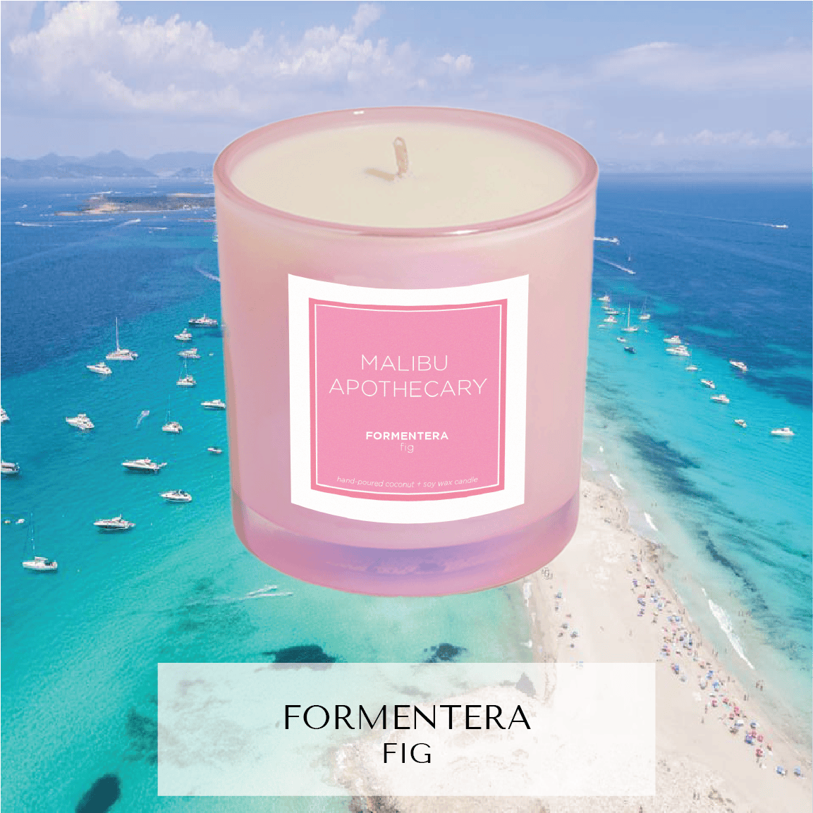 Malibu Apothecary Pink Formentera Iridescent Pink Candle