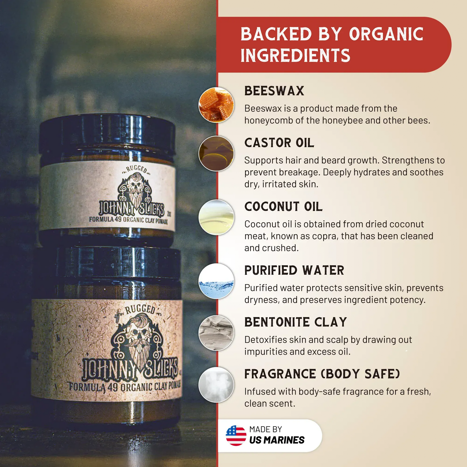 Johnny Slicks Formula 49 - Organic Clay Pomade