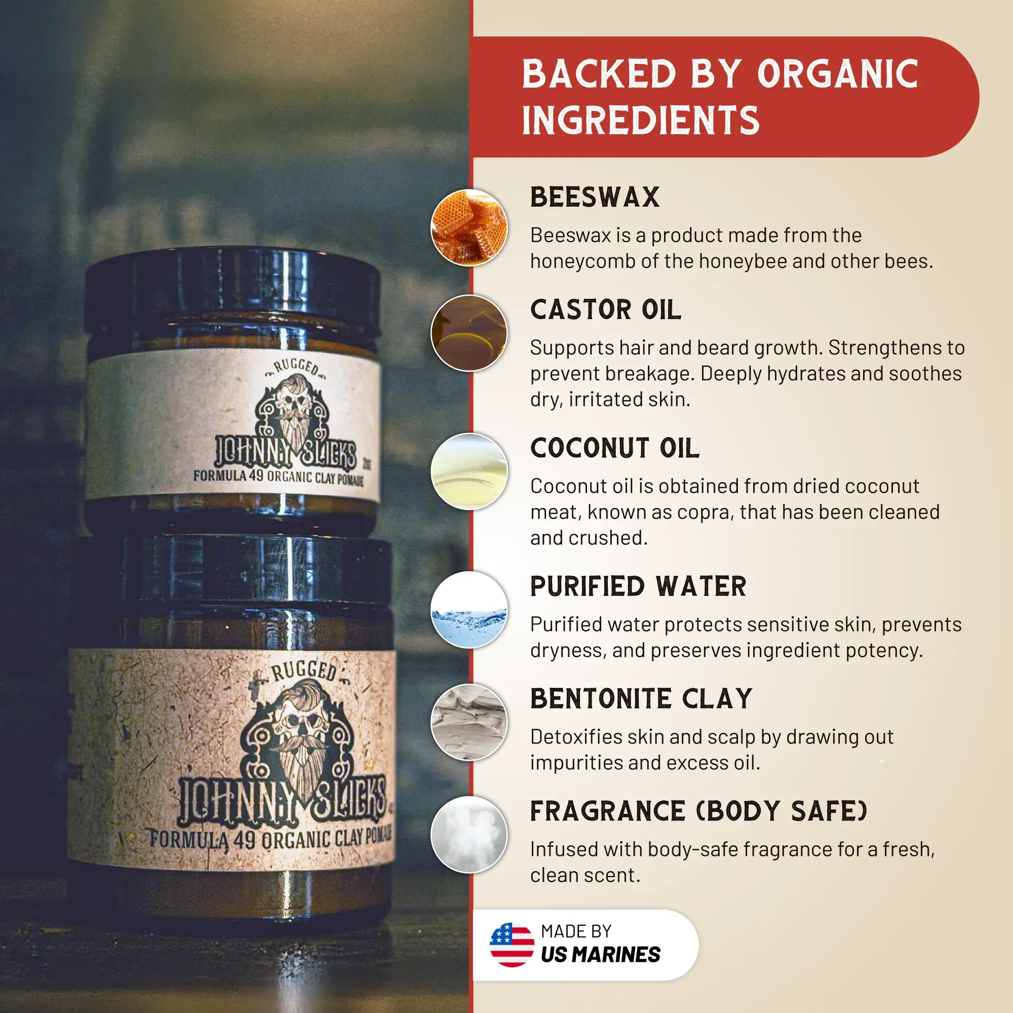 Johnny Slicks Formula 49 - Organic Clay Pomade