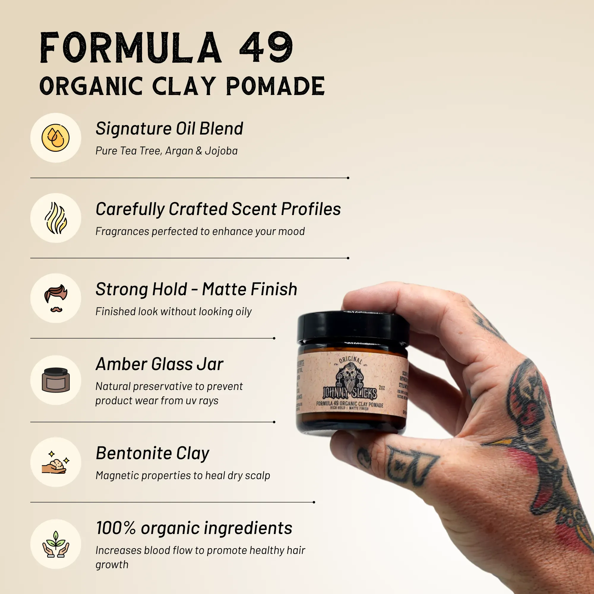 Johnny Slicks Formula 49 - Organic Clay Pomade