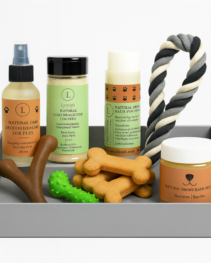 Pet Pampering Gift Box -All-Natural Pet Wellness Kit – Soothing Balms &amp; Herbal Coat Powder - My American Goods