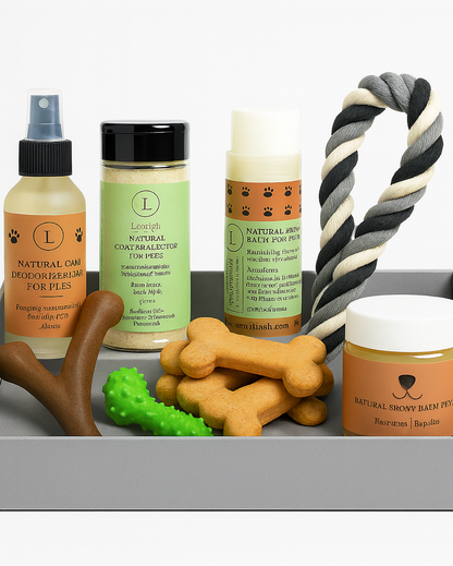 Pet Pampering Gift Box -All-Natural Pet Wellness Kit – Soothing Balms &amp; Herbal Coat Powder - My American Goods