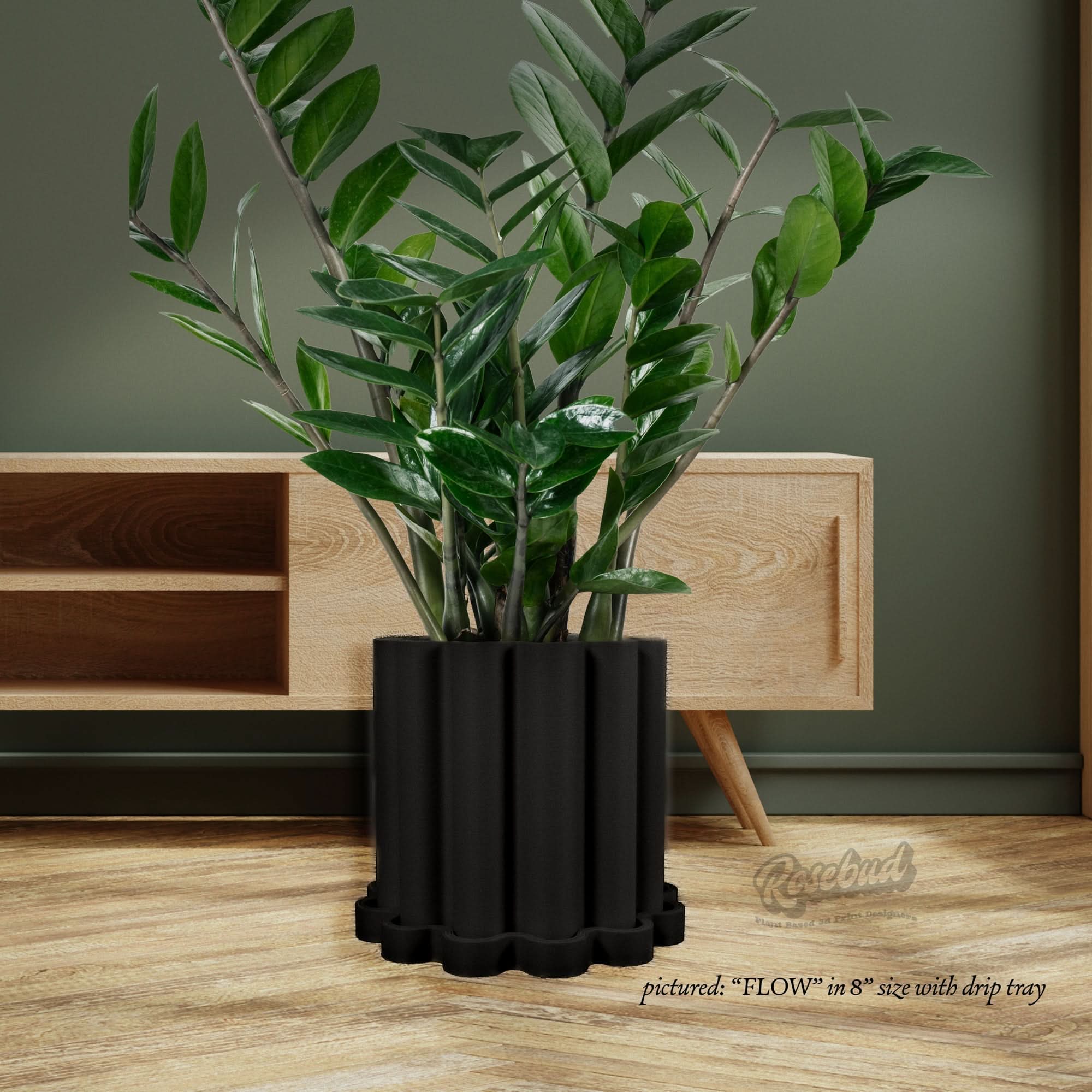 Rosebud HomeGoods Home &amp; Garden Funky Flow Planter with Drainage and Unique Tray