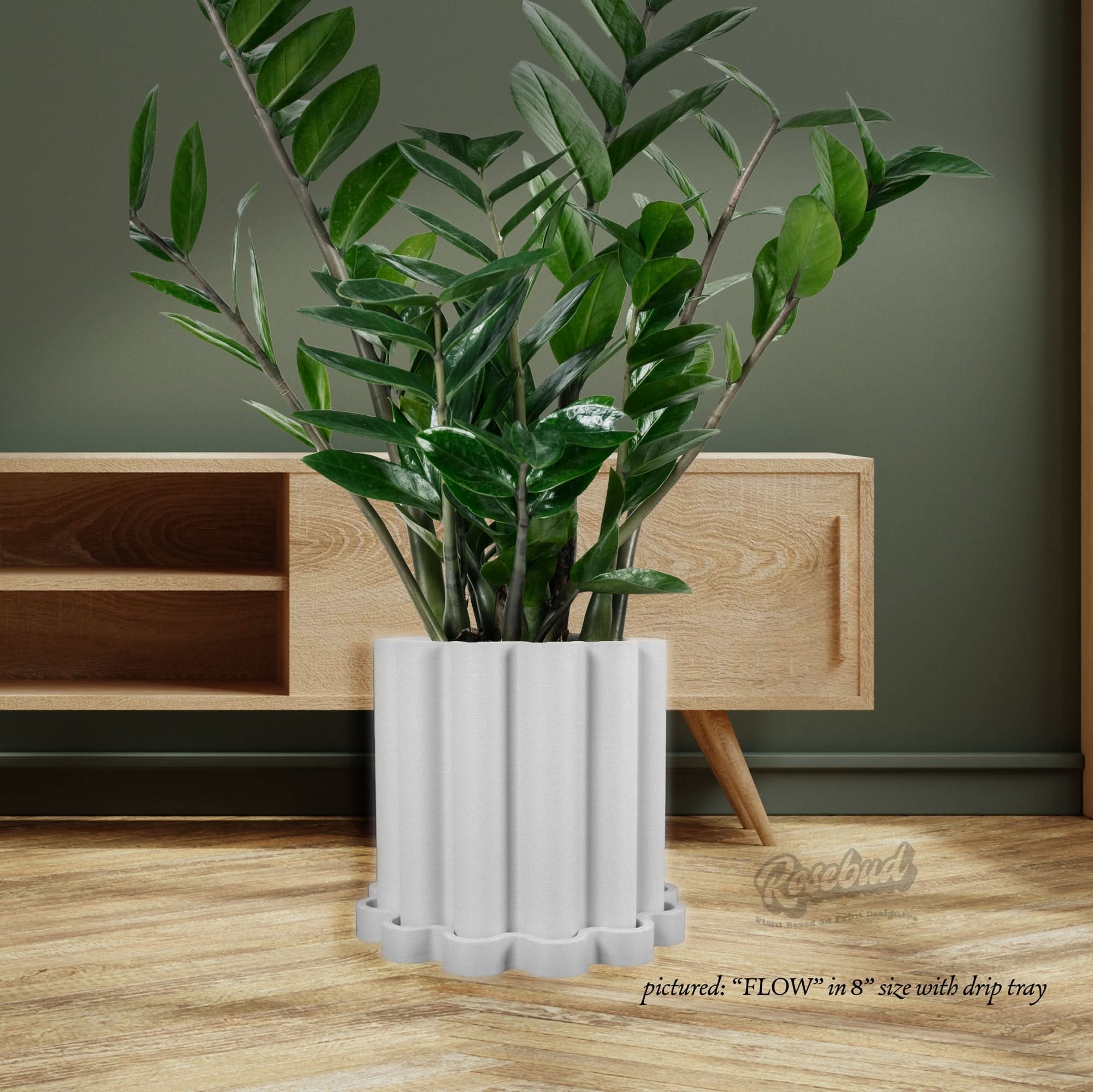 Rosebud HomeGoods Home &amp; Garden Funky Flow Planter with Drainage and Unique Tray