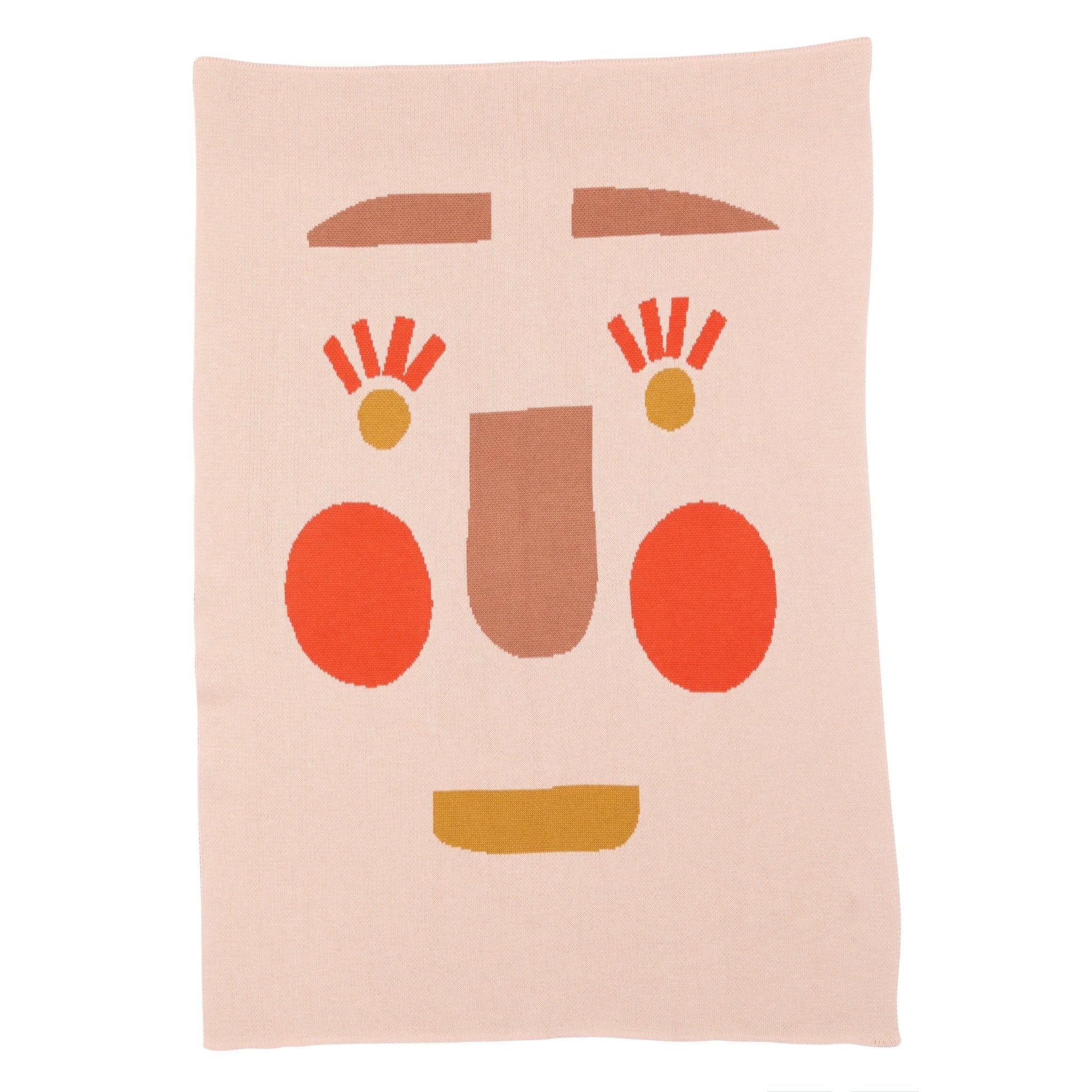Biquette Baby Blanket Cotton Candy in Organic Cotton Funny Face Baby Blanket