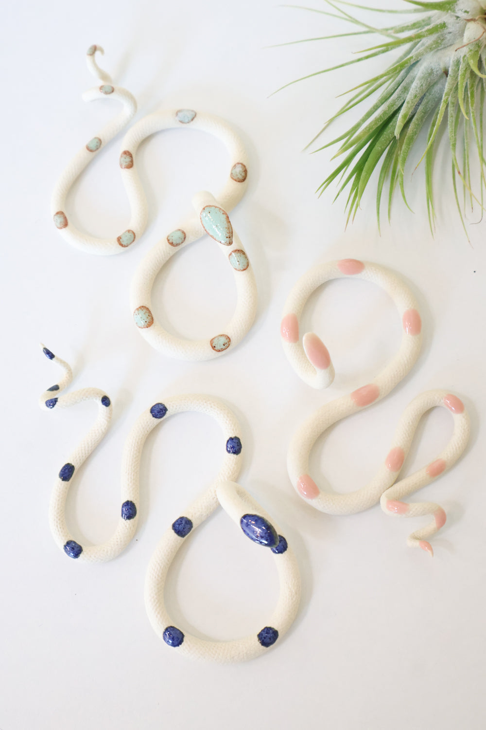 3 Small Ceramic Snakes - My American Goods