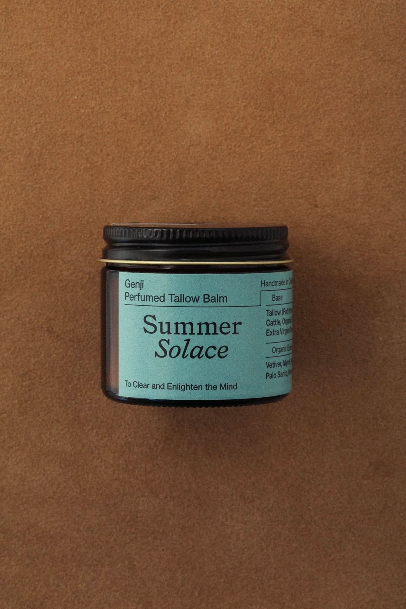 Summer Solace Tallow Tallow Balm 60 mL Genji –Perfumed Tallow Balm with Vetiver, Apricot &amp; Palo Santo
