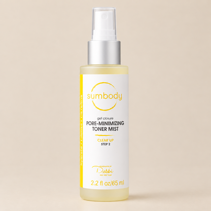 Sumbody pore-minimizing toner mist bottle on a white background