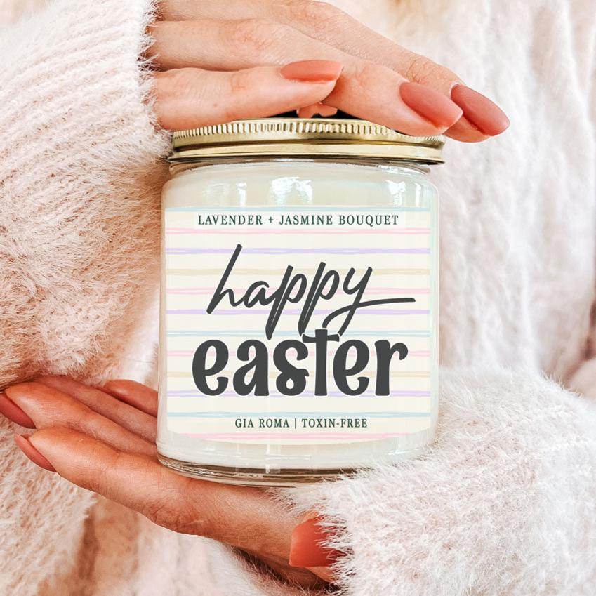 Happy Easter Candle - Lavender + Jasmine Bouquet - My American Goods