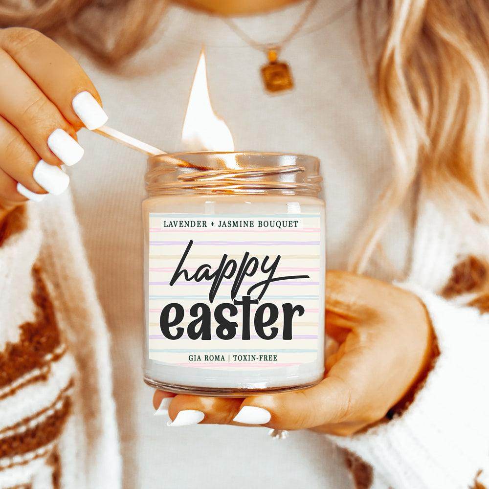 Happy Easter Candle - Lavender + Jasmine Bouquet - My American Goods