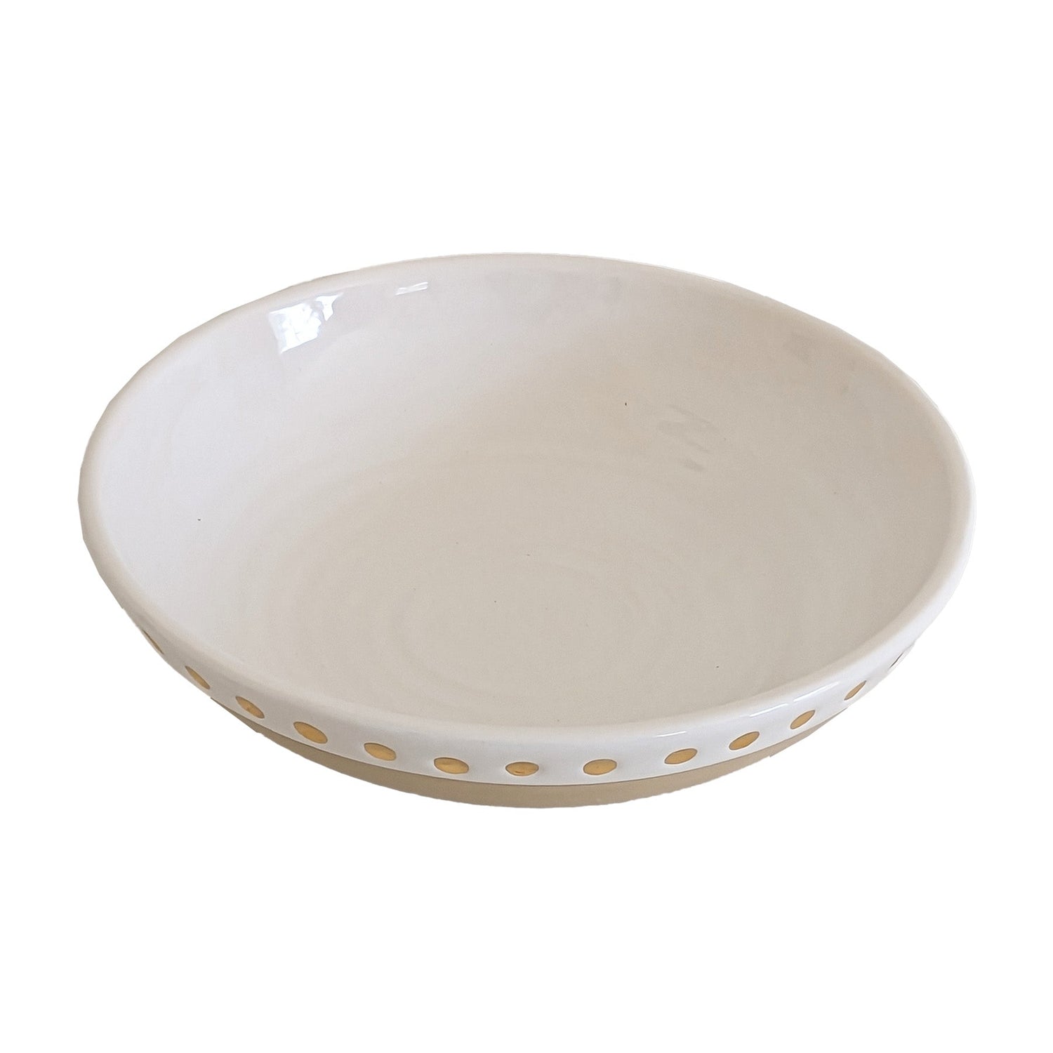 Ruby Clay Company Tray Bowl / White Goddess Bowl with 22K Gold Accent
