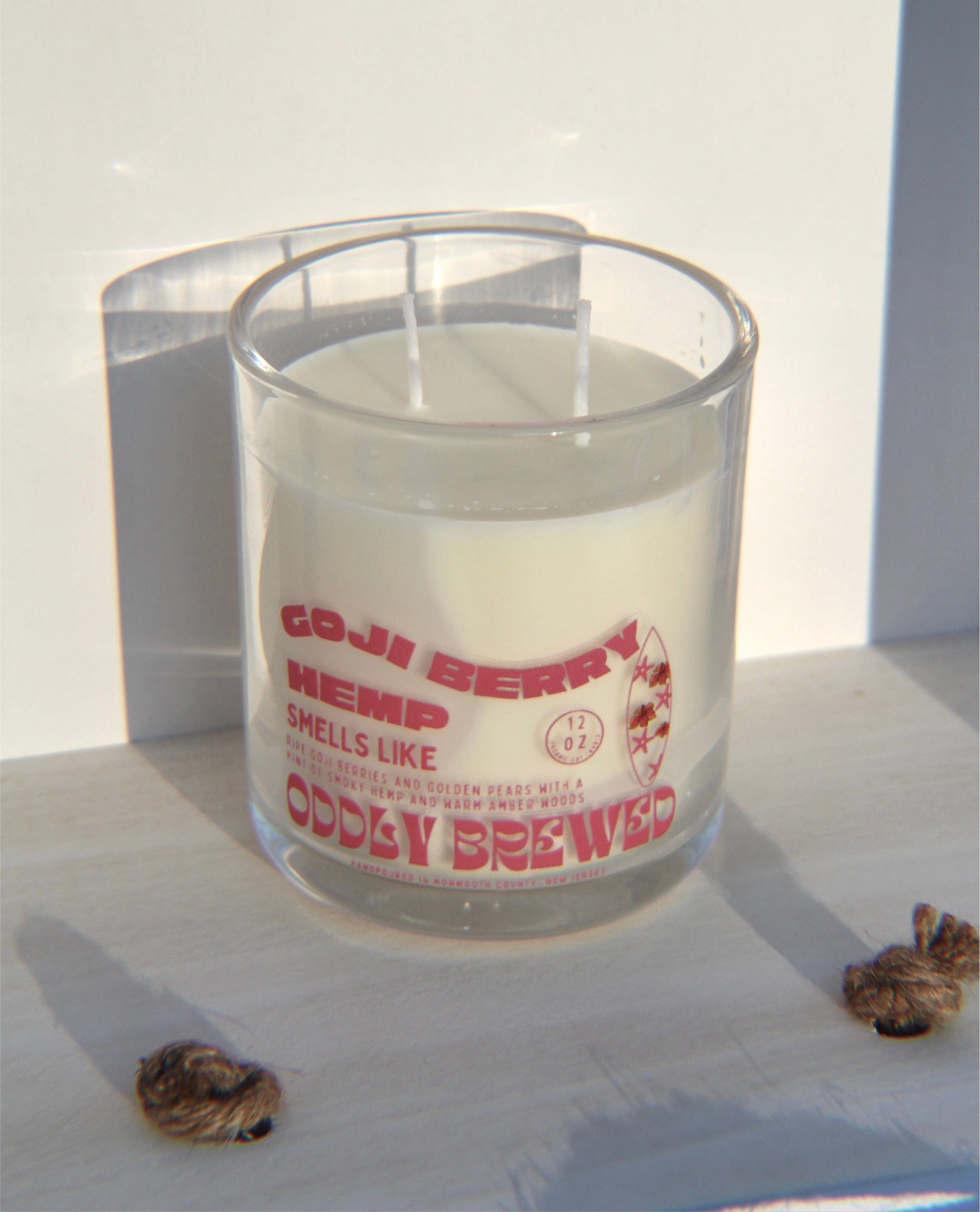 Oddly Brewed Candles Large 12oz Goji Berry &amp; Hemp Soy Candle