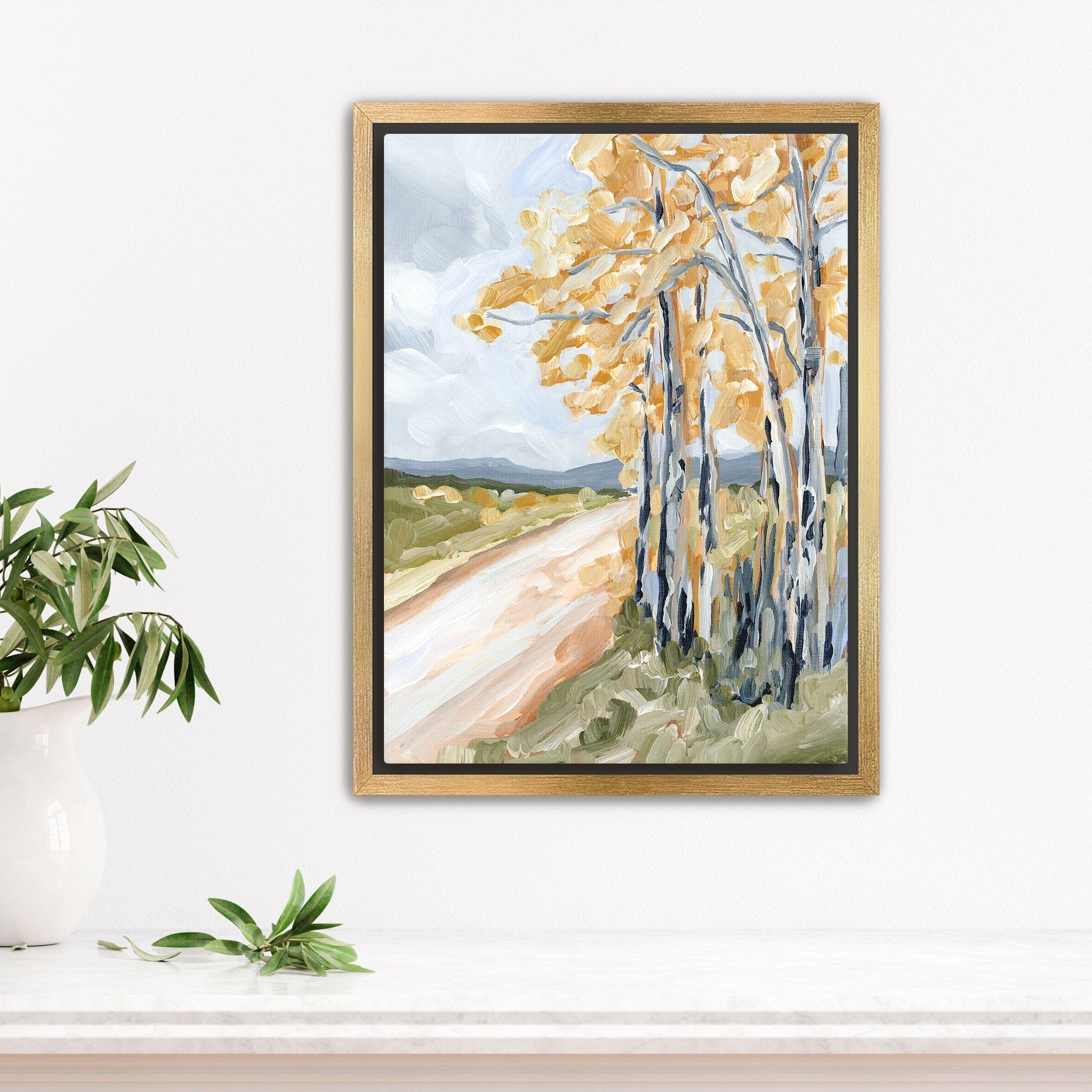 Katie Garrison Art Print Stretched Canvas / 8x10 in / Gold Frame "Golden Afternoon" Art Print