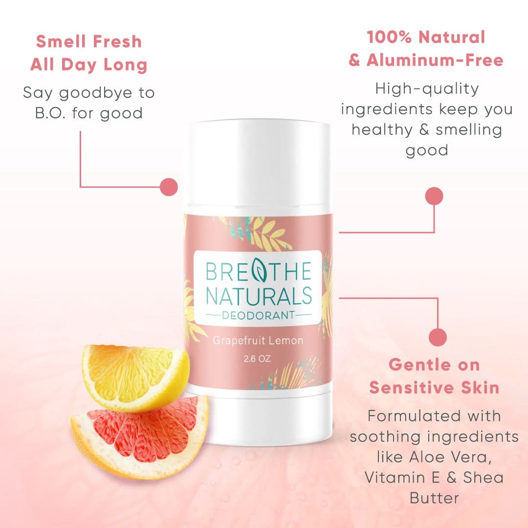 Breathe Naturals Deodorant Grapefruit Lemon Deodorant