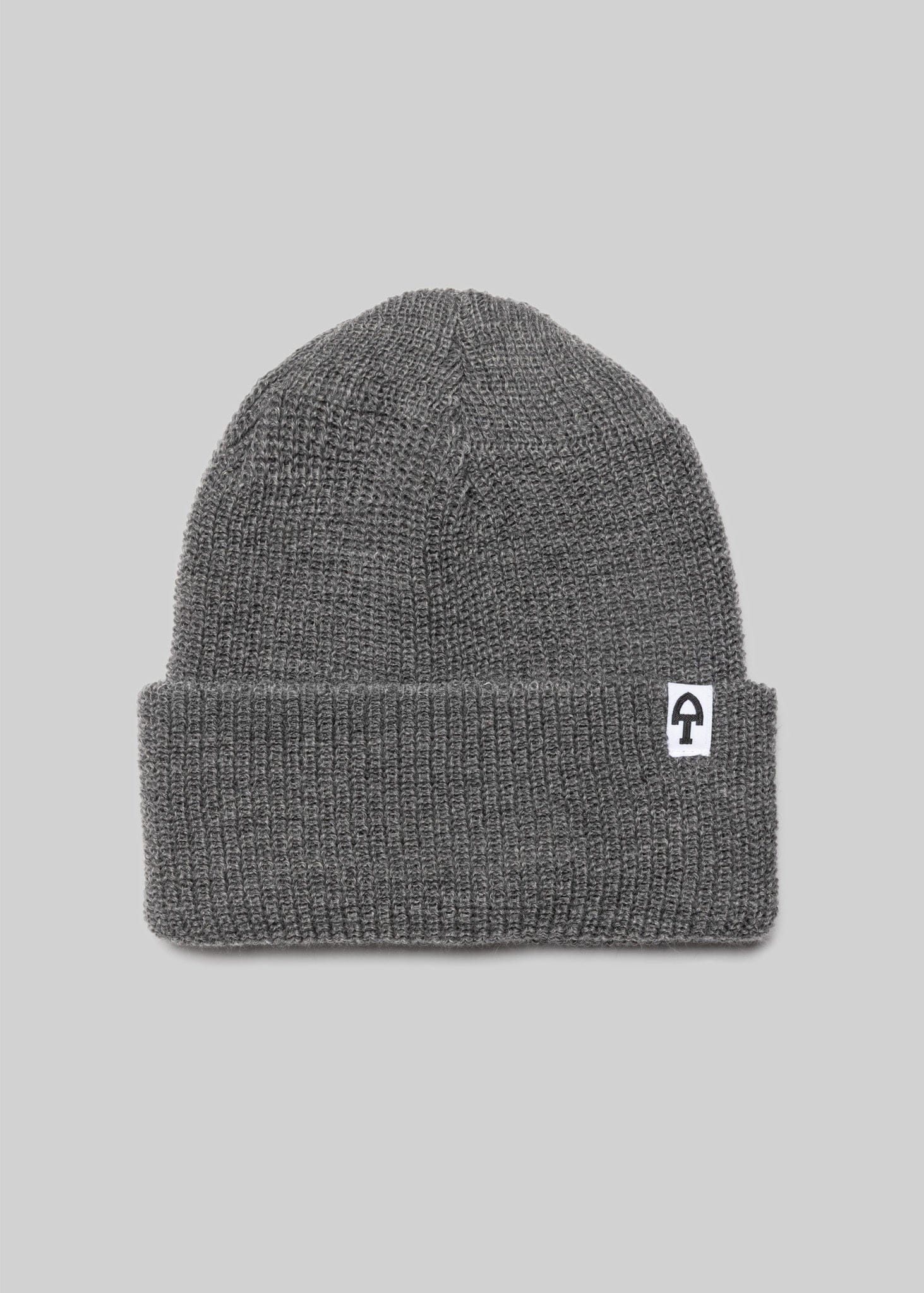 American Trench Accessories Grey Heather Merino Cardigan Stitch Beanie