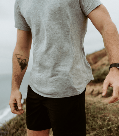 Bamboo Swift Curve-Hem T-Shirt - Heather Grey