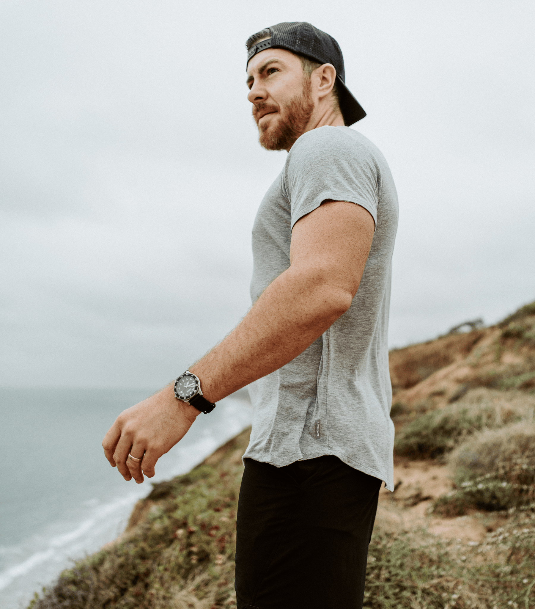 Bamboo Swift Curve-Hem T-Shirt - Sandstone