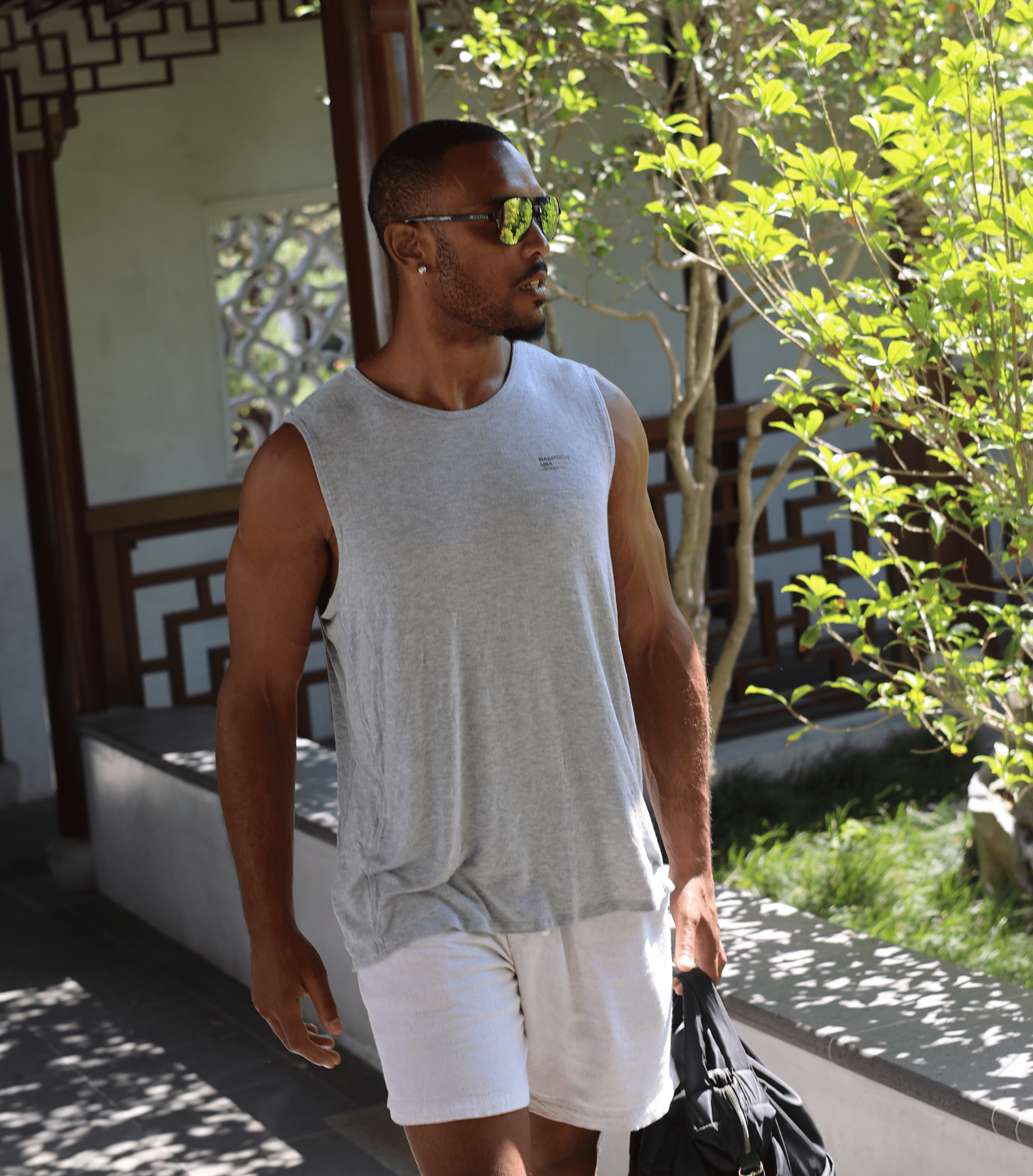 Bamtech Tanks Bamboo Aerotech Tank - Training Div. Heather Grey