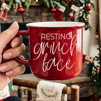 Gia Roma Coffee Mug, Red Grinch Face Mug