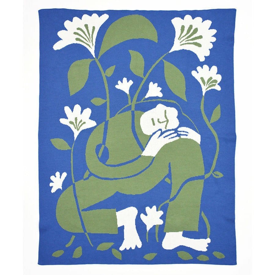 Biquette Throw Blanket River in Organic Cotton Grow Throw Blanket