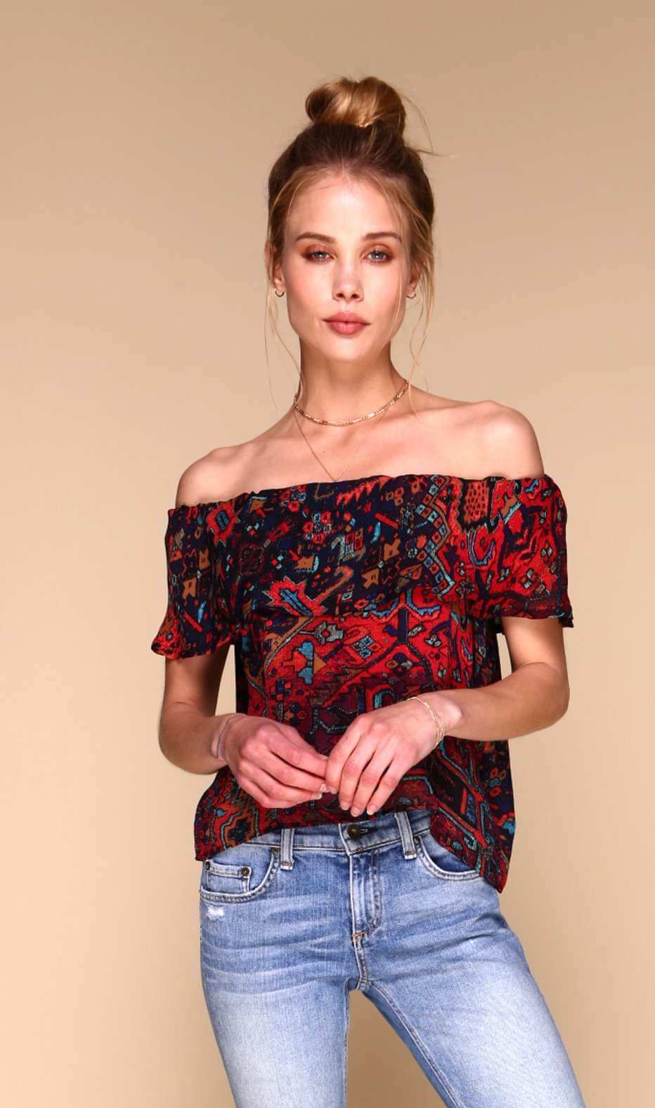 Gueverra Blouse - Boho Print