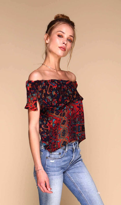 Gueverra Blouse - Boho Print