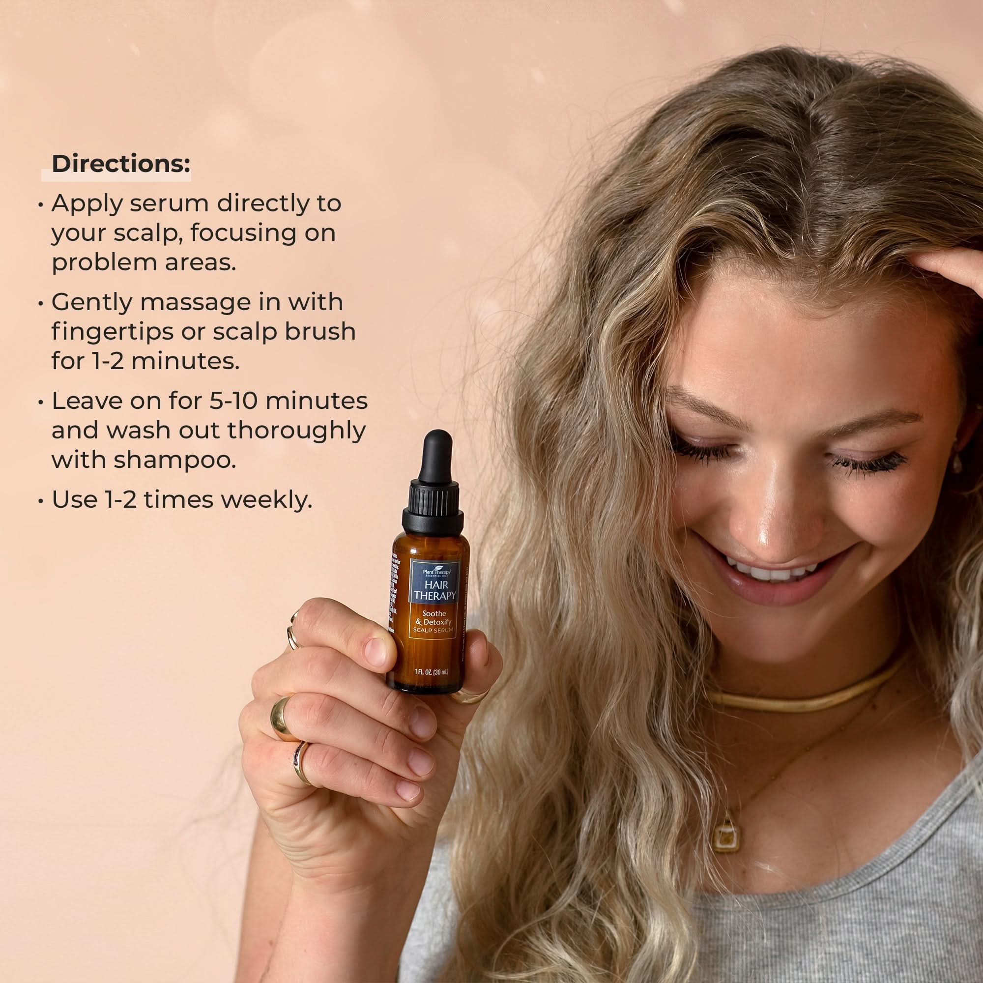 Plant Therapy Hair &amp; Skin Care 1 oz Hair Therapy Soothe &amp; Detoxify Scalp Serum