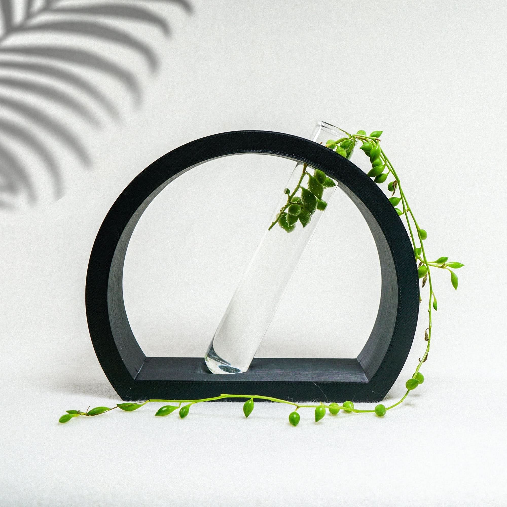 Rosebud HomeGoods Propagation Stand &amp; Tube / Black Half-Moon Propagation