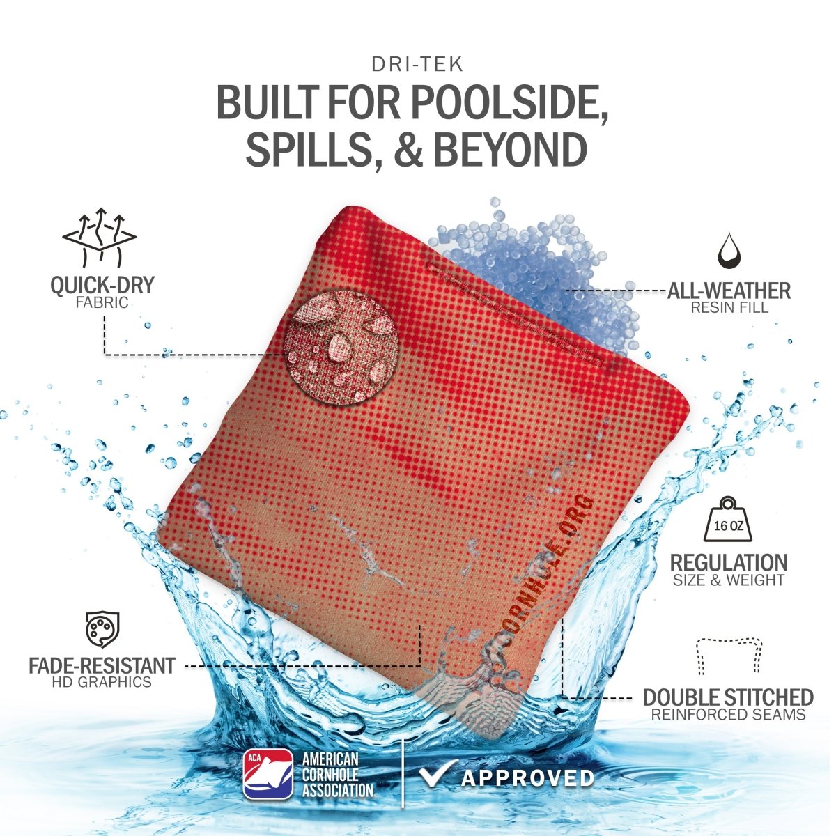Halftone Horizon Red NXT Dri-Tek Cornhole Bags