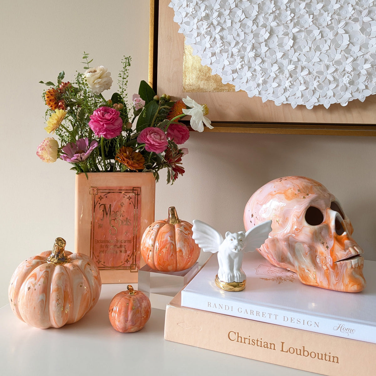 Mystical Skull in Warm Tones with 22K Gold Accents