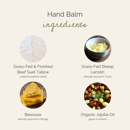 unscented tallow + lanolin hand balm