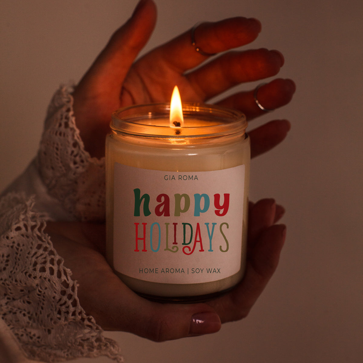 Happy Holiday Candle