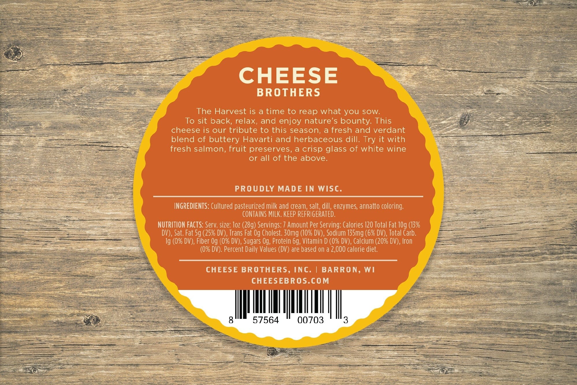 Cheese Brothers, Inc. Havarti Cheese Dill Havarti