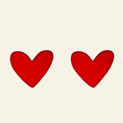 Red Heart Studs