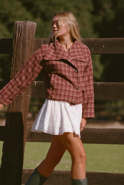 Henry Jacket - Burgundy Plaid