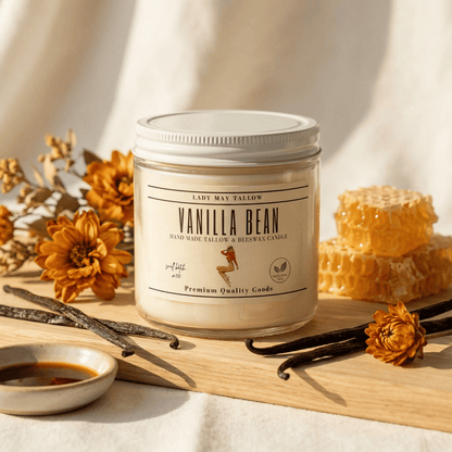 Lady May Tallow Candles Vanilla Lady May "Classics" All Natural, Tallow &amp; Beeswax Candle