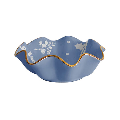 Ruby Clay Company Tray Deck the Halls Scalloped Bowls with 22K Gold Accent