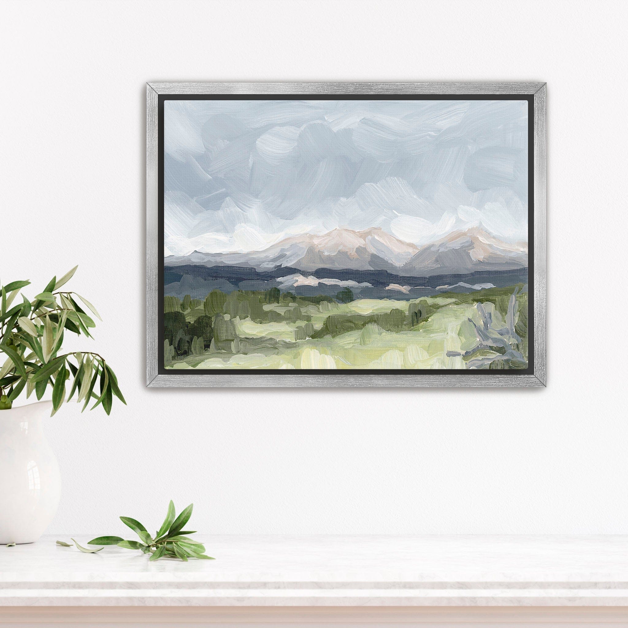 Katie Garrison Art Print Stretched Canvas / 8x10 in / Silver Frame "Home in the Valley" Art Print