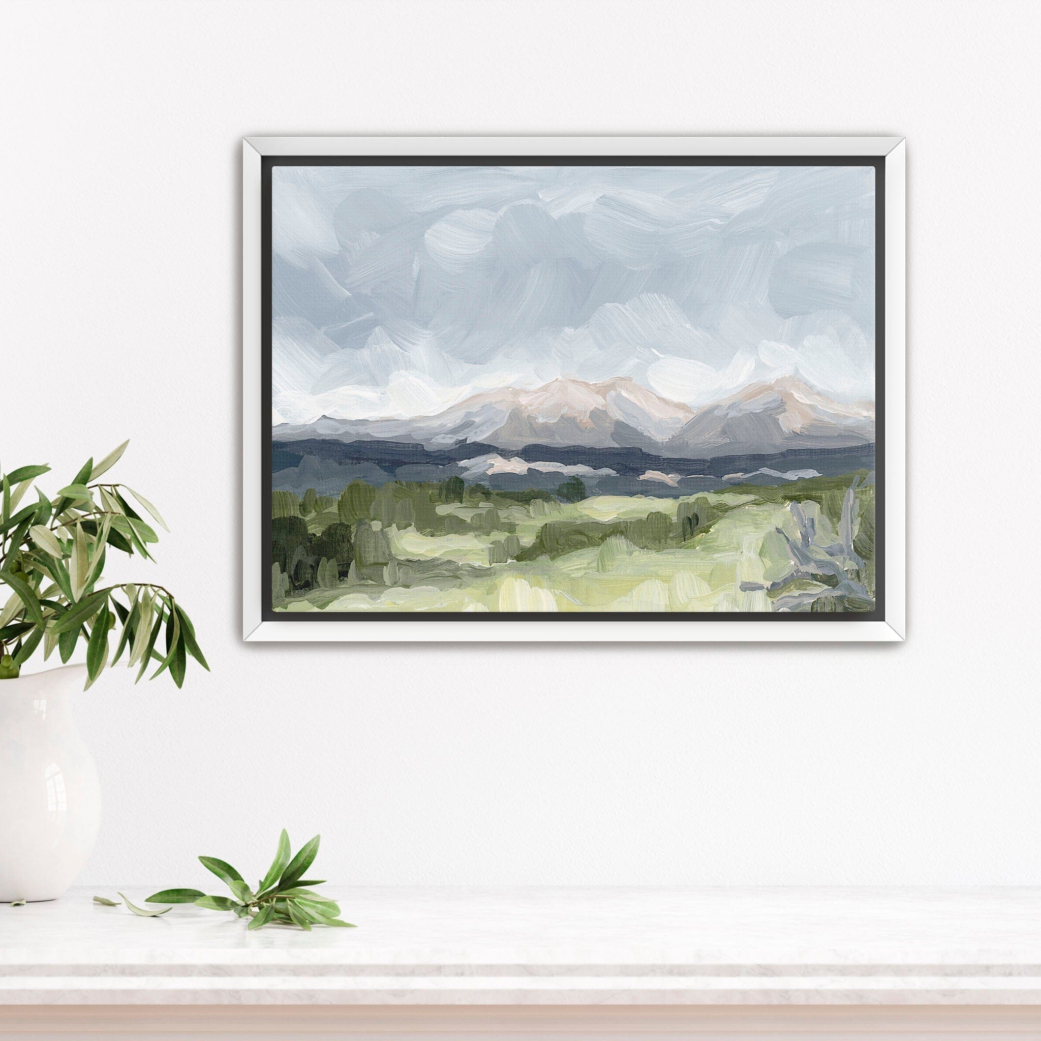 Katie Garrison Art Print Stretched Canvas / 8x10 in / White Frame "Home in the Valley" Art Print