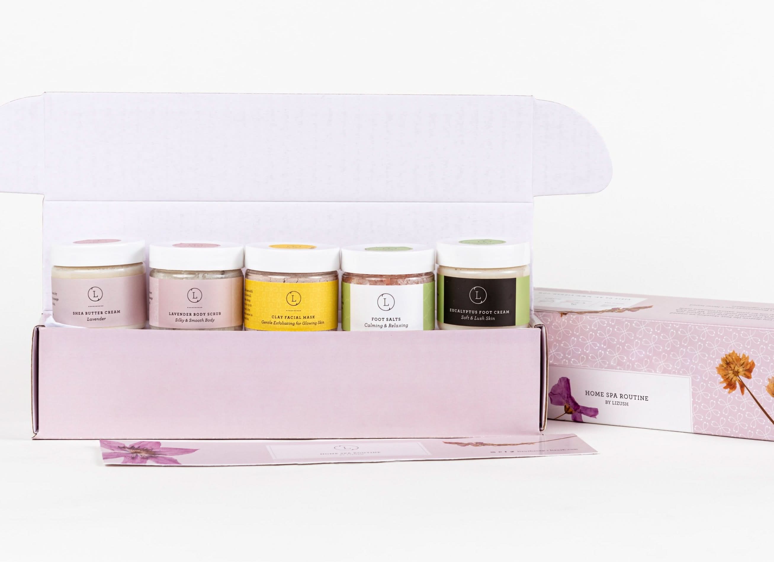Lizush Citrus Gifts Full body Luxury Home Spa Routine Set  - Perfect thinking of you gift